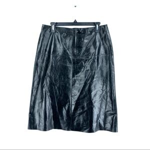 BANANA REPUBLIC Leather Skirt A Line Raw Hem